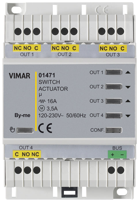 Vimar 01471 - Attuatore domotico multifunzione 4out rel