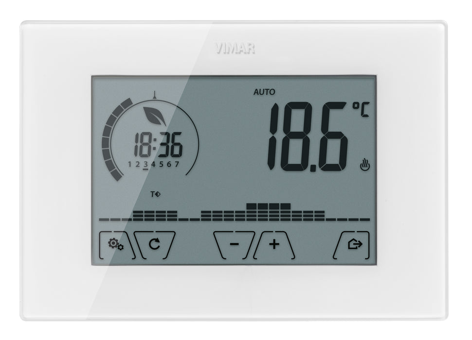 Vimar 02910 - Cronotermostato touch parete batt.bianco