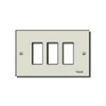 Vimar 08537 - Serie 8000 Placca 3M allum. viti oro