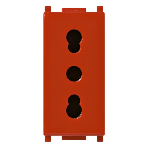 Vimar 14203.R - Presa standard italiano bivalente 2P+T 16A rosso - serie Plana
