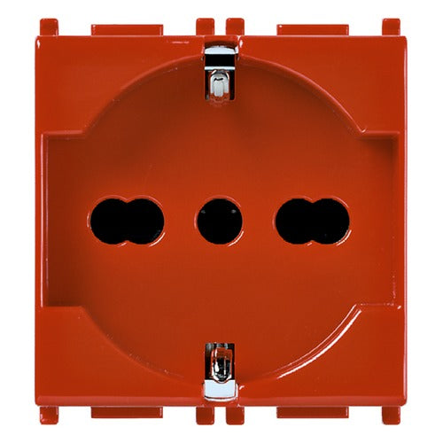 Vimar 14210.R - Presa Schuko universale 2M 2P+T 16A rosso - serie Plana