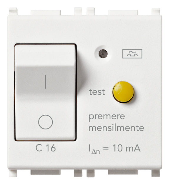 Vimar 14411.16 - Plana Interruttore MTDiff.1P+N C16 10mA bianco