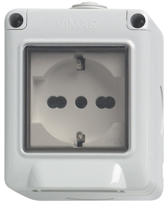 Vimar 14902.U - Plana-Contenitore IP55 2M+presa univers