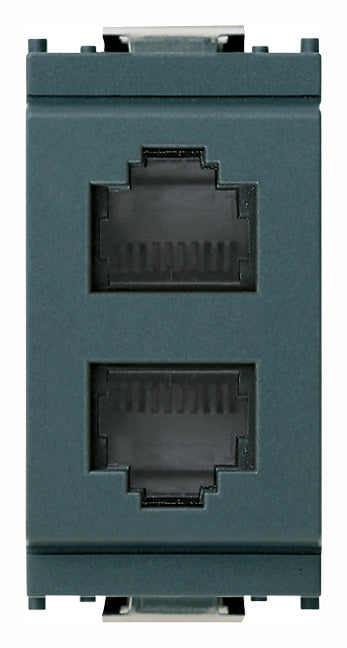 16338 - Idea Due prese RJ11 6/4 grigio