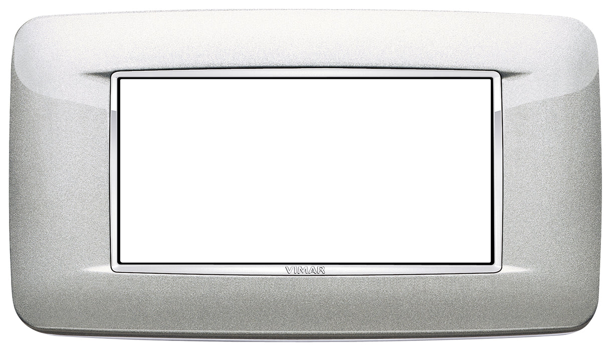 Vimar 20684.C10 - Eikon Placca Round 4M argento metal