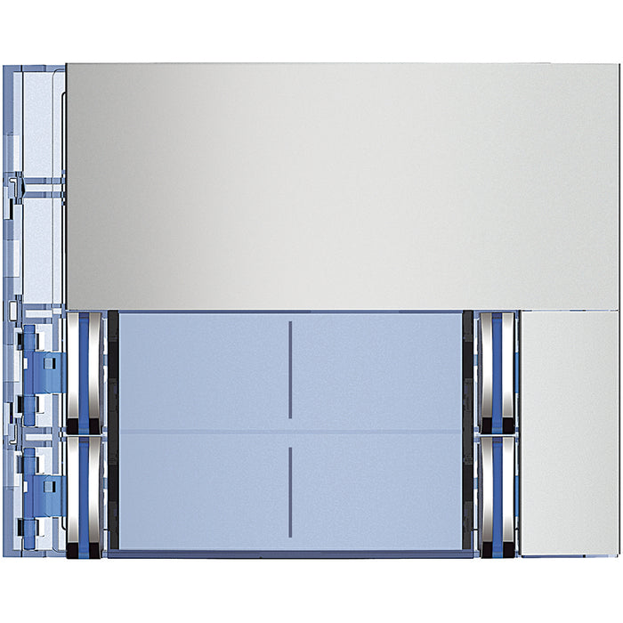 BTicino 352141 - frontale 4 pulsanti doppia fila allmetal