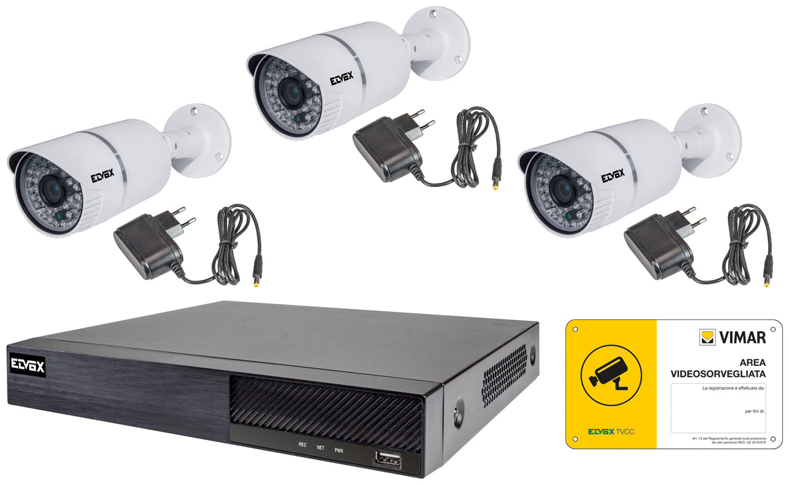 Vimar 46550.413B - KIT AHD 4 CANALI 3 X TLC BULLET FF 1080P