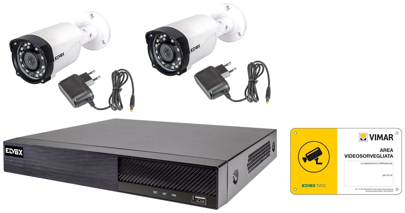 Vimar 46554.036B - KIT AHD 4 CANALI 2 X TLC BULLET FF 1080P
