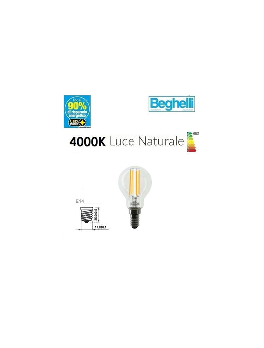 Beghelli 56481 - Zafiro LED Naturale Sfera 470L 5WE14 4K