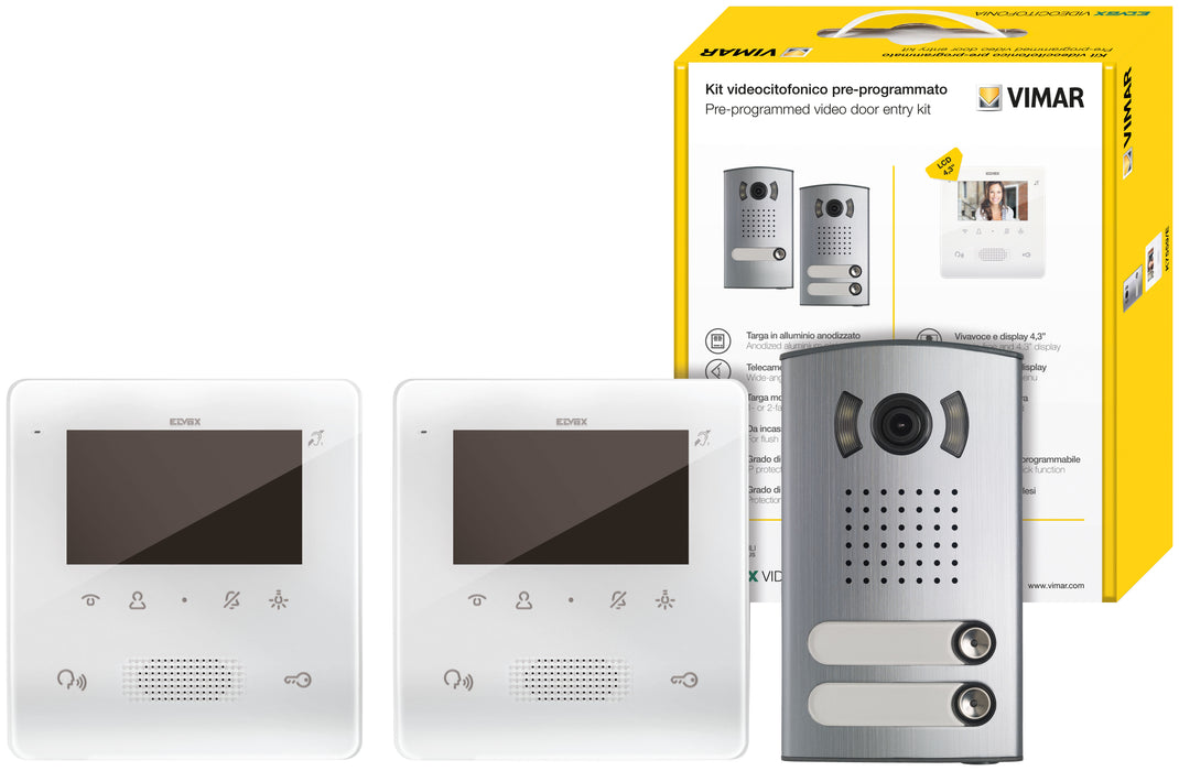 Vimar 7558/E2 - KIT VIDEO 2F+ BIFAM. TAB 4.3 VIVAVOCE