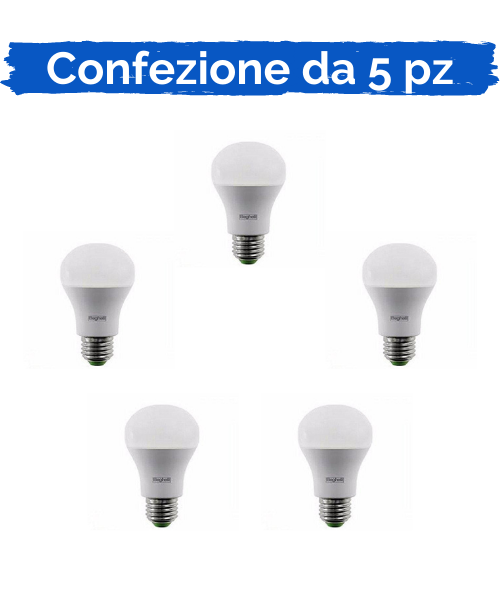Beghelli PACK5PZ - Confezione da 5 Lampadine Led 56811 Beghelli Elplast 15W=100W Attacco E27 4000K