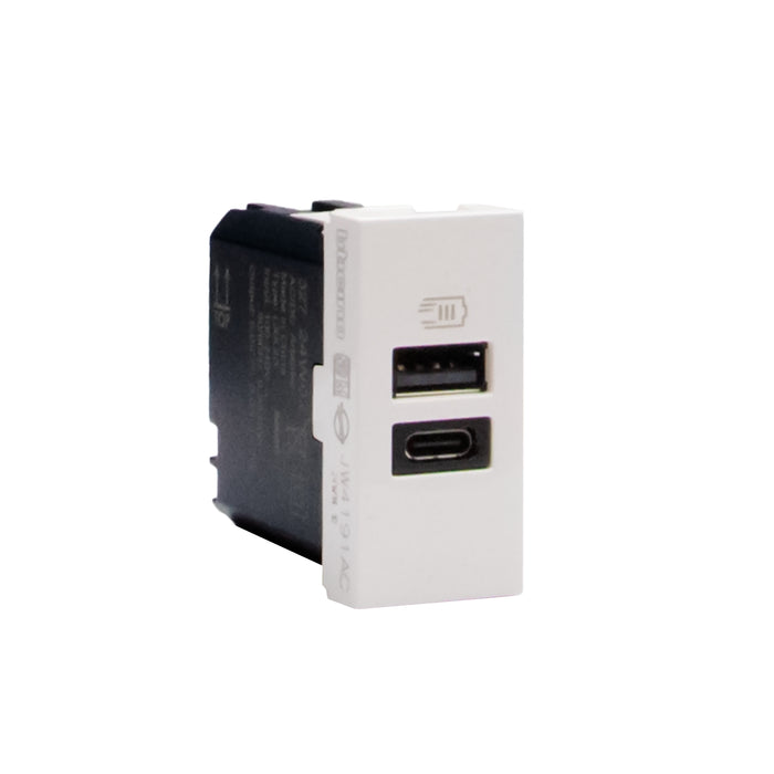 BTicino JW4191AC - MatixGO - caricatore usb AC 1m bianco