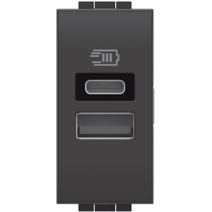 BTicino L4191AC - LL - Caricatore USB tipo A+C 1m antracite