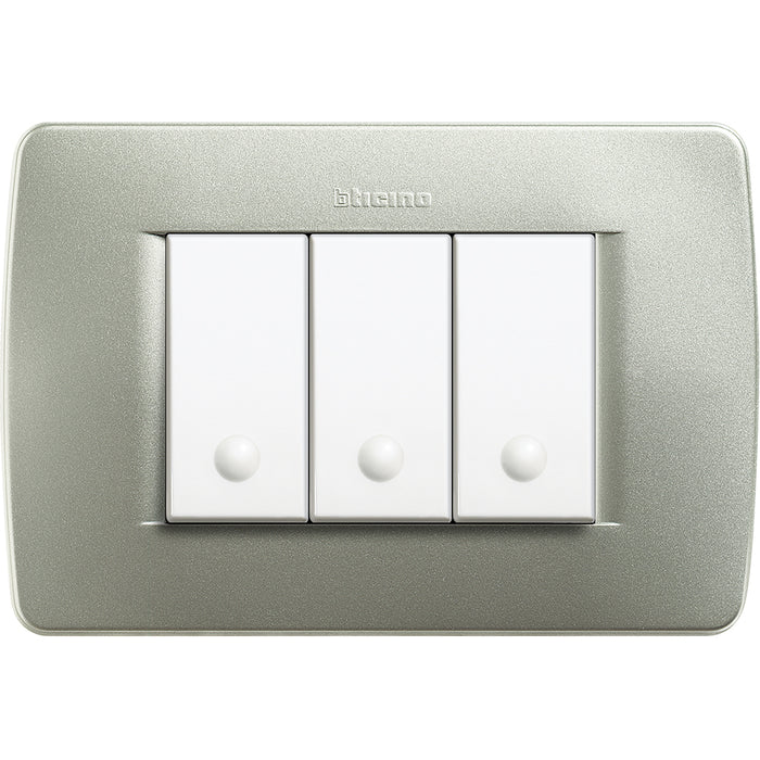 BTicino C4803VM - luna - placca 3P verde metallizzato