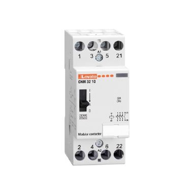 Lovato CNM3210220 - Contattore modulare con comando manuale‚ tripolare o quadripolare‚ 32a ac1‚ 220...230vac (4na)