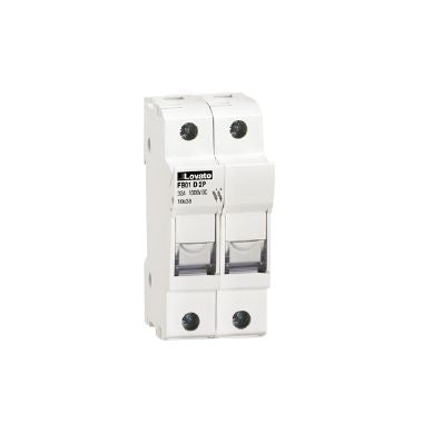 Lovato FB01D2P - Base portafusibili per applicazioni fotovoltaiche omologata ul‚ per fusibili 10x38mm. Corrente nominale 32a (1000vdc)‚ 2p. Senza indicatore luminoso. 2 moduli