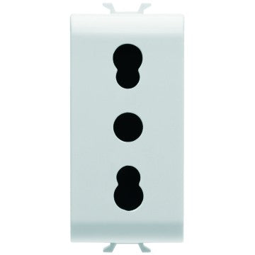 Gewiss GW10203 - Presa standard italiano bivalente 1M 250V 2P+T 16A bianco - serie Chorus