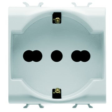 Gewiss GW10204 - PRESA STANDARD ITALIANO/TEDESCO 250V ac - 2P+T 16A BIVALENTE - 2 MODULI - BIANCO - CHORUS