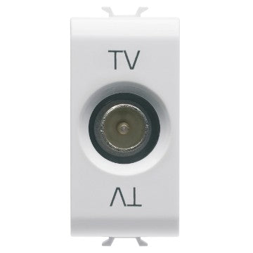 Gewiss GW10361 - PRESA COASSIALE TV SCHERMATURA CLASSE A - CONNETTORE IEC MASCHIO 9‚5mm - DIRETTA CON PASSAGGIO DI CORRENTE - 1 MODULO - BIANCO - CHORUS