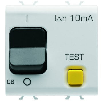 Gewiss GW10482 - INTERRUTTORE AUTOMATICO MAGNETOTERMICO DIFFERENZIALE - CURVA C - CLASSE A - 1P+N 6A 230Vac 10mA - 2 MODULI - BIANCO - CHORUS