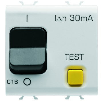 Gewiss GW10489 - INTERRUTTORE AUTOMATICO MAGNETOTERMICO DIFFERENZIALE - CURVA C - CLASSE A - 1P+N 16A 230Vac 30mA - 2 MODULI - BIANCO - CHORUS
