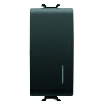 Gewiss GW12132 - PULSANTE UNIPOLARE 250V ac - NA 16A ILLUMINABILE - CON DIFFUSORE - 1 MODULO - NERO - CHORUS