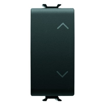 Gewiss GW12140 - PULSANTE UNIPOLARE 250V ac - NA+NA 10A - CON INTERBLOCCO - SIMBOLO SU- GIU' - 1 MODULO - NERO - CHORUS