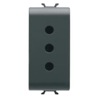 Gewiss GW12201 - PRESA STANDARD ITALIANO 250V ac - 2P+T 10A - P11 - 1 MODULO - NERO - CHORUS