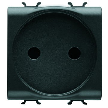 Gewiss GW12246 - PRESA STANDARD FRANCESE 250V ac - 2P 16A - 2 MODULI - NERO - CHORUS