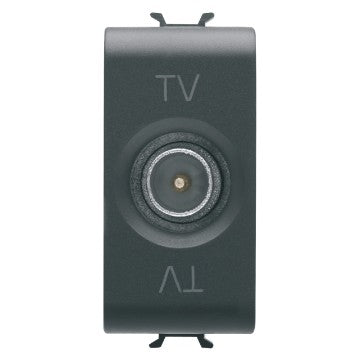 Gewiss GW12361 - PRESA COASSIALE TV SCHERMATURA CLASSE A - CONNETTORE IEC MASCHIO 9‚5mm - DIRETTA CON PASSAGGIO DI CORRENTE - 1 MODULO - NERO - CHORUS