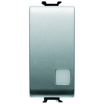 Gewiss GW14005 - INTERRUTTORE BIPOLARE 250V ac - 16AX ILLUMINABILE - CON LENTE NEUTRA SOSTITUIBILE - 1 MODULO - TITANIO - CHORUS
