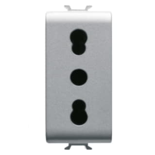 Gewiss GW14203 - PRESA STANDARD ITALIANO 250V ac - 2P+T 16A BIVALENTE - P11-P17 - 1 MODULO - TITANIO - CHORUS