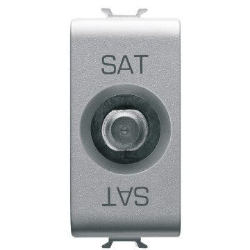 Gewiss GW14371 - PRESA TV/SAT SCHERMATURA CLASSE A - CONNETTORE F FEMMINA - DIRETTA CON PASSAGGIO DI CORRENTE - 1 MODULO - TITANIO - CHORUS