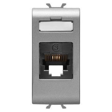 Gewiss GW14401 - PRESA TELEFONICA STANDARD INTERNAZIONALE - RJ11 TOOLLESS - 1 MODULO - TITANIO - CHORUS