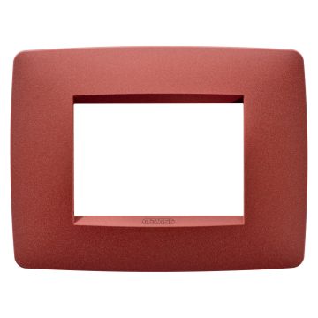 Gewiss GW16103VR - PLACCA ONE - IN TECNOPOLIMERO VERNICIATO - 3 POSTI - RUBINO - CHORUS