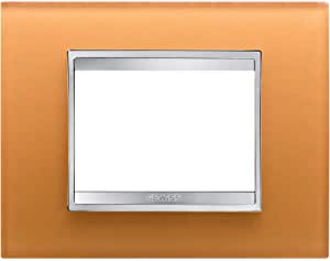 Gewiss GW16203CO - PLACCA LUX - IN VETRO - 3 POSTI - OCRA - CHORUS