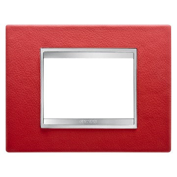 Gewiss GW16203PR - PLACCA LUX - IN PELLE - 3 POSTI - RUBINO - CHORUS