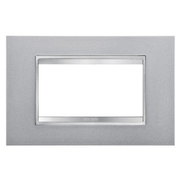 Gewiss GW16204VT - PLACCA LUX - IN TECNOPOLIMERO VERNICIATO - 4 POSTI - TITANIO - CHORUS