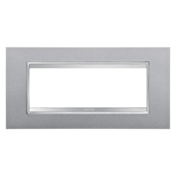 Gewiss GW16206VT - PLACCA LUX - IN TECNOPOLIMERO VERNICIATO - 6 POSTI - TITANIO - CHORUS