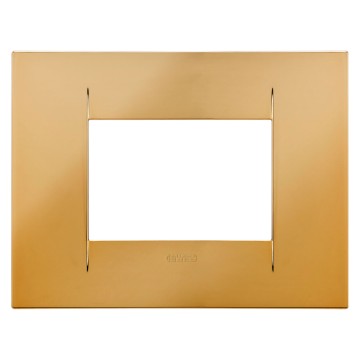 Gewiss GW16403MO - PLACCA GEO - IN TECNOPOLIMERO METALLIZZATO - 3 POSTI - ORO - CHORUS