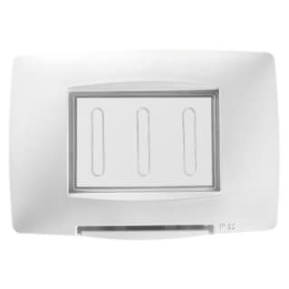Gewiss GW16703TB - PLACCA STAGNA STANDARD ITALIANO - 3 POSTI IP55 - BIANCO - CHORUS