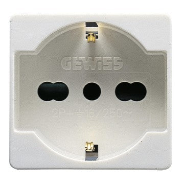 Gewiss GW20246 - Presa Schuko universale 2M 2P+T 10/16A bianco - serie System