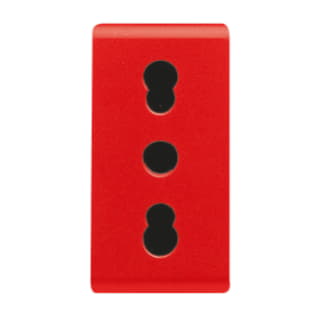 Gewiss GW20295 - PRESA STANDARD ITALIANO 250V ac - PER LINEE DEDICATE - 2P+T 16A BIVALENTE - P17-11 - 1 MODULO - ROSSO - SYSTEM