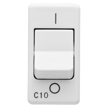 Gewiss GW20435 - INTERRUTTORE AUTOMATICO MAGNETOTERMICO 230V ac - 1P+N 10A 3kA CURVA C - 1 MODULO- SYSTEM WHITE