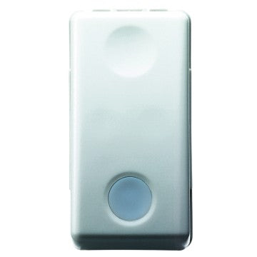 Gewiss GW20515 - PULSANTE UNIPOLARE 250V ac - NA 10A - LUMINOSO 230V ac - CON LENTE NEUTRA SOSTITUIBILE - 1 MODULO - SYSTEM WHITE