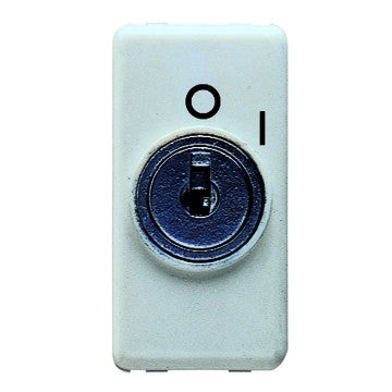 Gewiss GW20530 - PULSANTE BIPOLARE 250V ac - NA 10A - CON CHIAVE - SIMBOLO 0/1 - 1 MODULO - SYSTEM WHITE