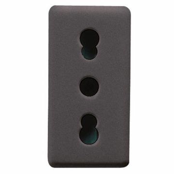 Gewiss GW21203 - PRESA STANDARD ITALIANO 250V ac - 2P+T 16A BIVALENTE - P11-P17 - 1 MODULO - SYSTEM BLACK