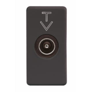 Gewiss GW21386 - PRESA COASSIALE TV SCHERMATURA CLASSE A - CONNETTORE IEC MASCHIO 9‚5mm - PASSANTE 5 dB - 1 MODULO - SYSTEM BLACK