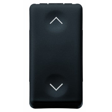 Gewiss GW21521 - PULSANTE UNIPOLARE 250V ac - NA+NA 10A - CON INTERBLOCCO - SIMBOLO SU- GIU' - 1 MODULO - SYSTEM BLACK