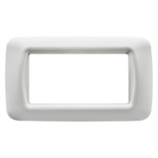 Gewiss GW22504 - PLACCA TOP SYSTEM - IN TECNOPOLIMERO FINITURA LUCIDA - 4 POSTI - BIANCO NUVOLA - SYSTEM